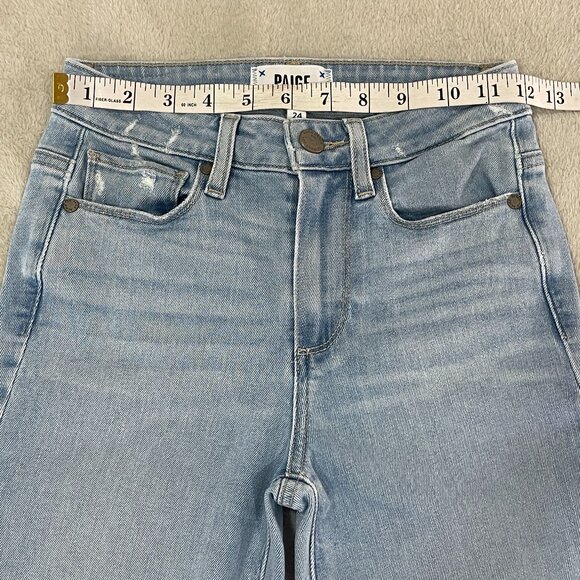 PAIGE Hoxton Slim Straight Leg High Rise Jeans Size 24 - Picture 11 of 13